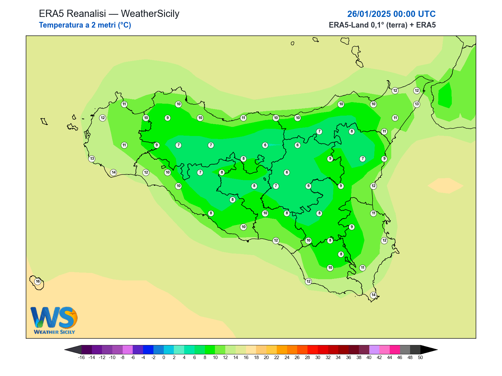 Temperatura a 2 metri · 2025012600