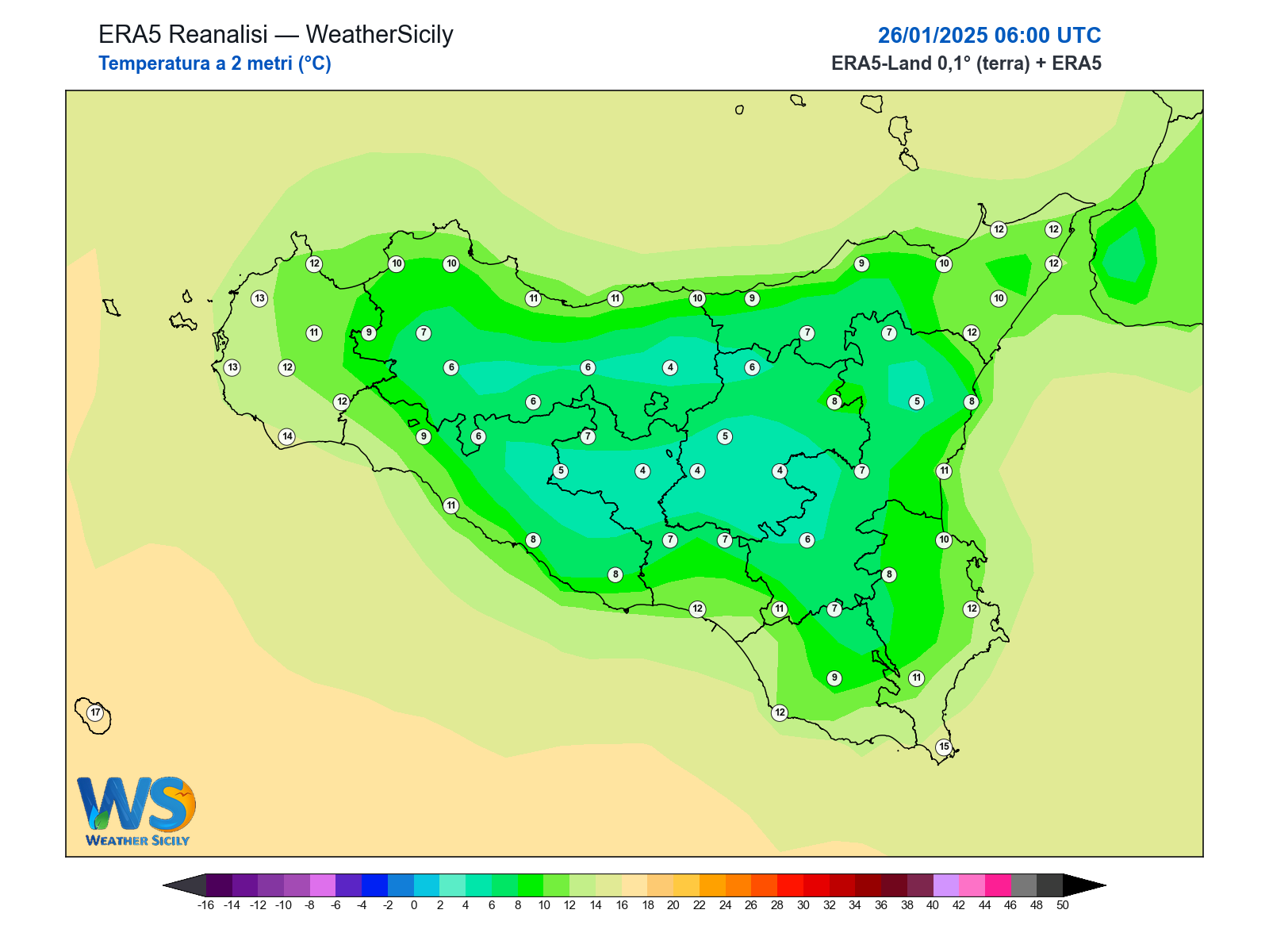Temperatura a 2 metri · 2025012606