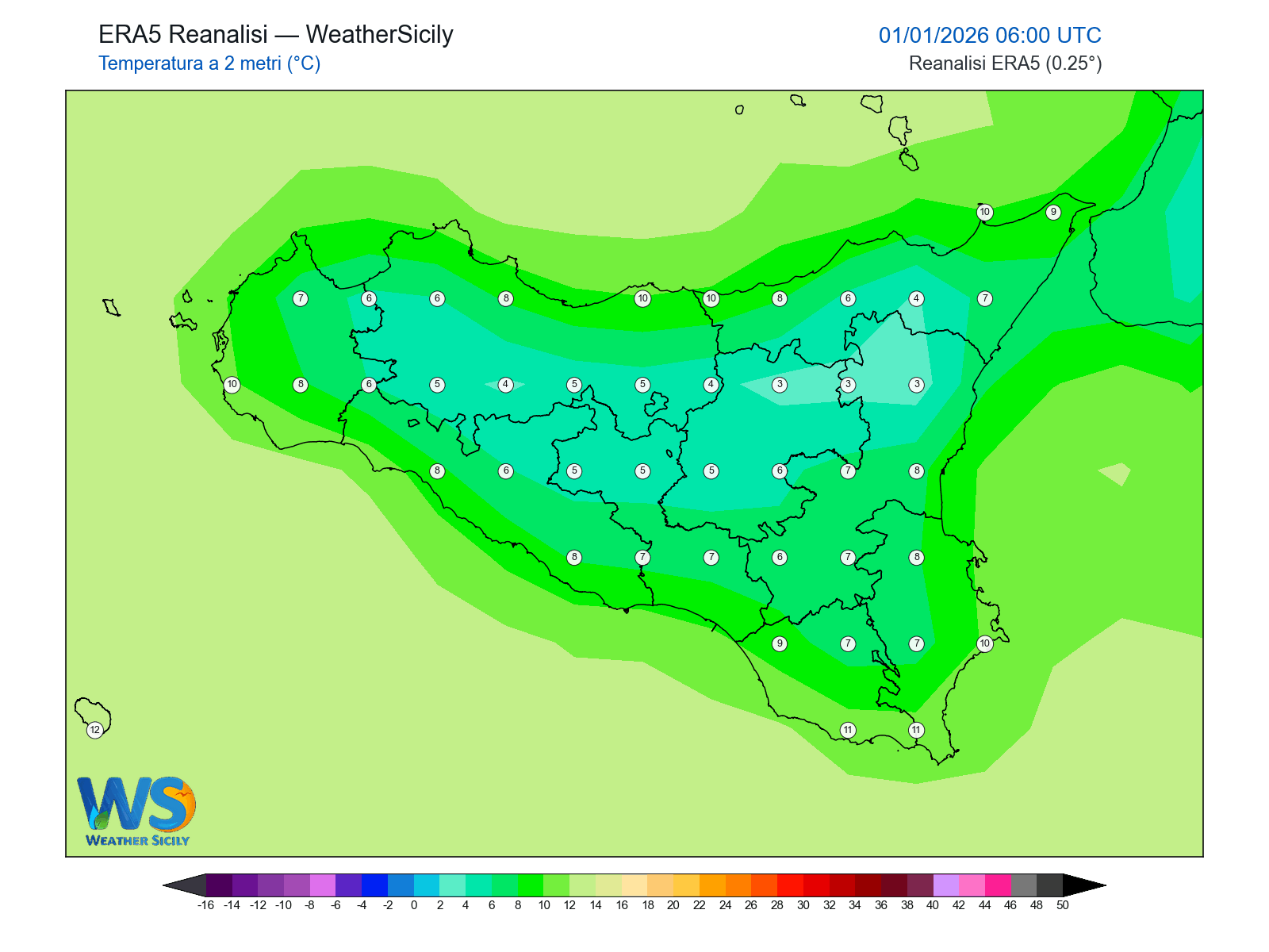 Temperatura a 2 metri · 2026010106