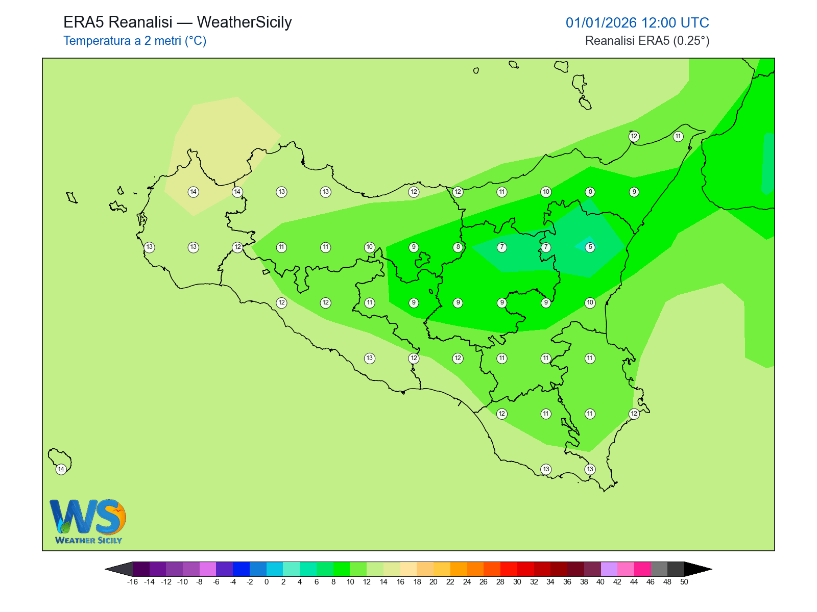 Temperatura a 2 metri · 2026010112