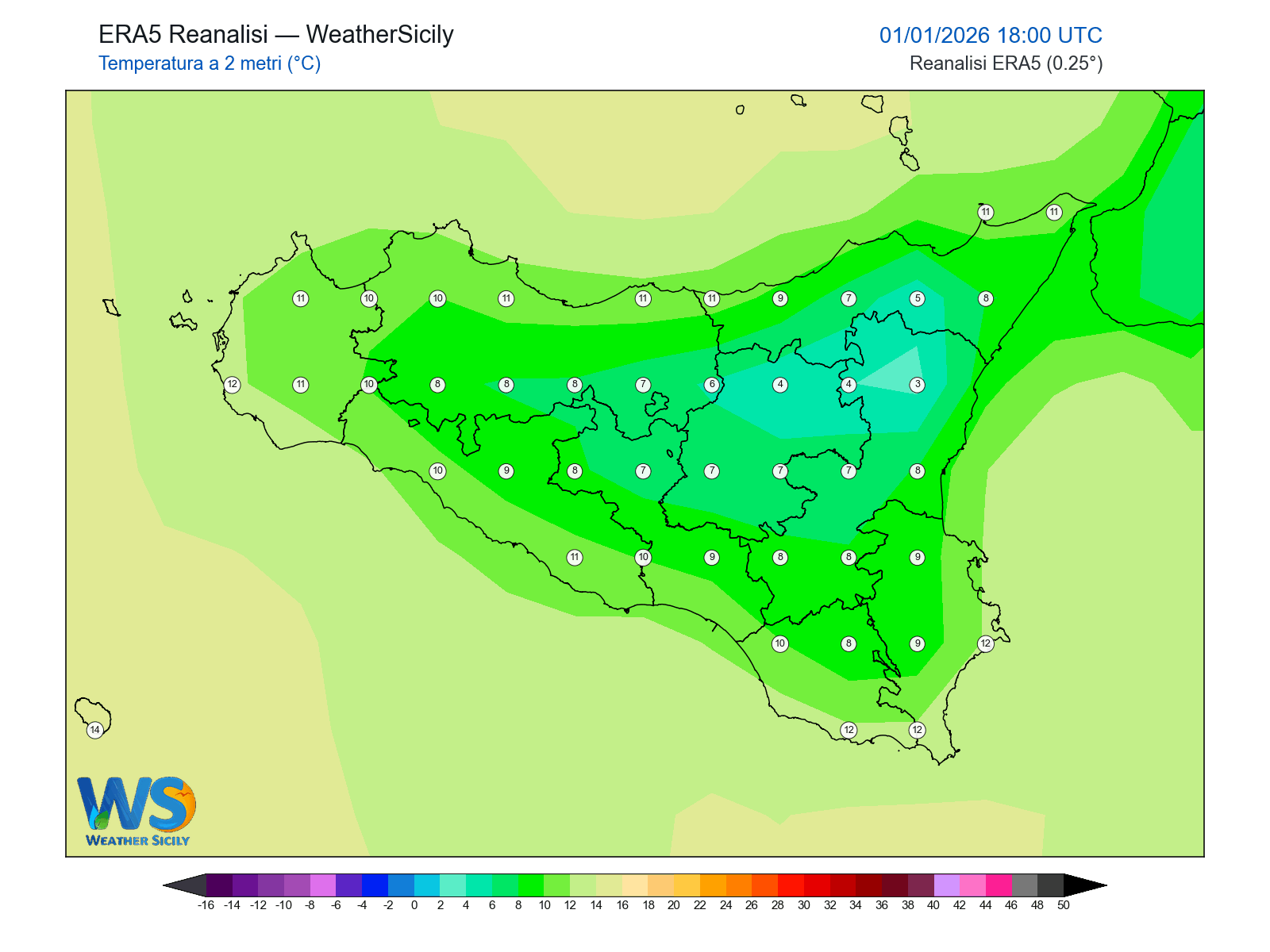 Temperatura a 2 metri · 2026010118