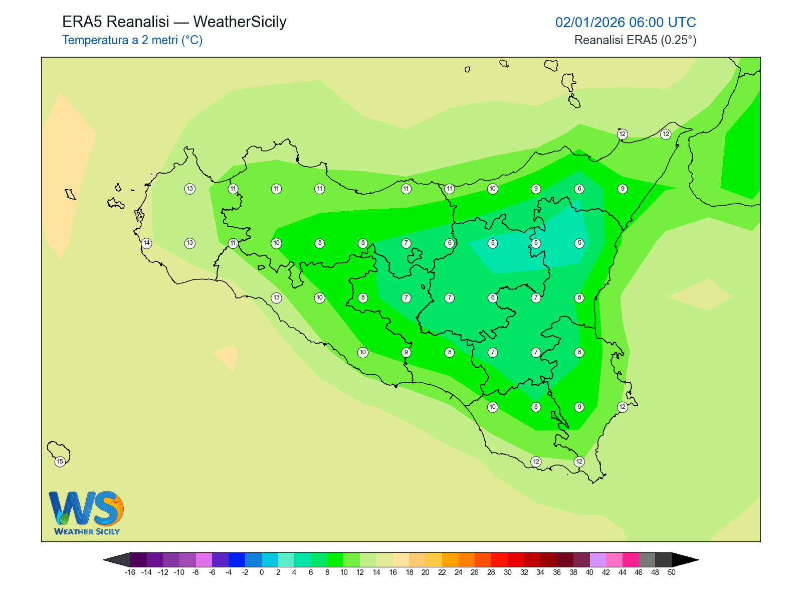 Temperatura a 2 metri · 2026010206