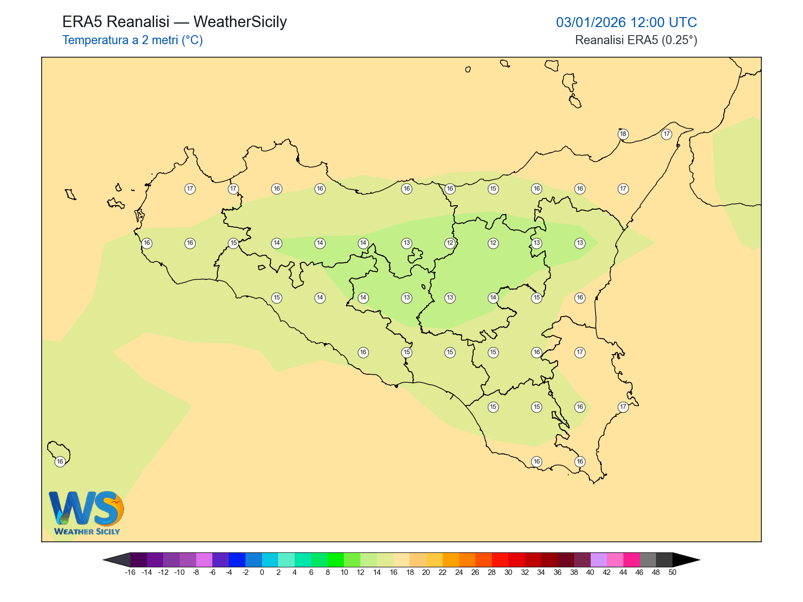 Temperatura a 2 metri · 2026010312