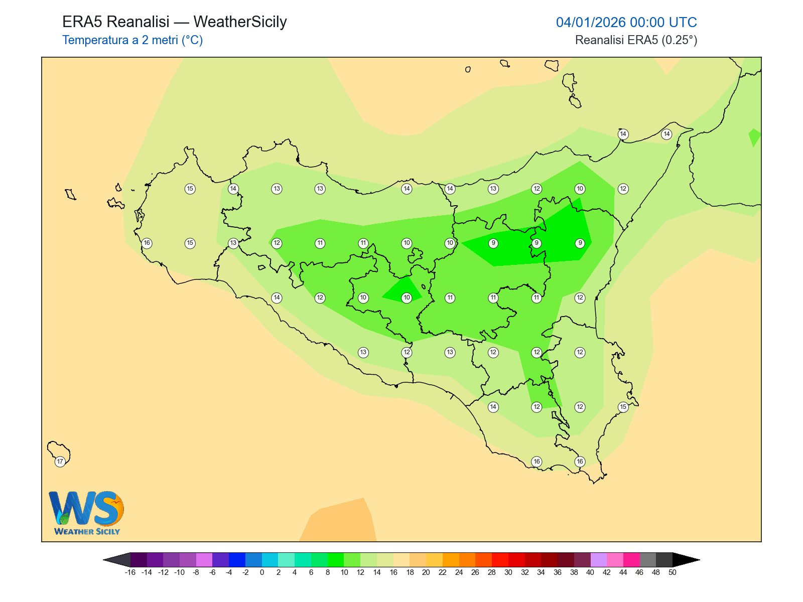 Temperatura a 2 metri · 2026010400