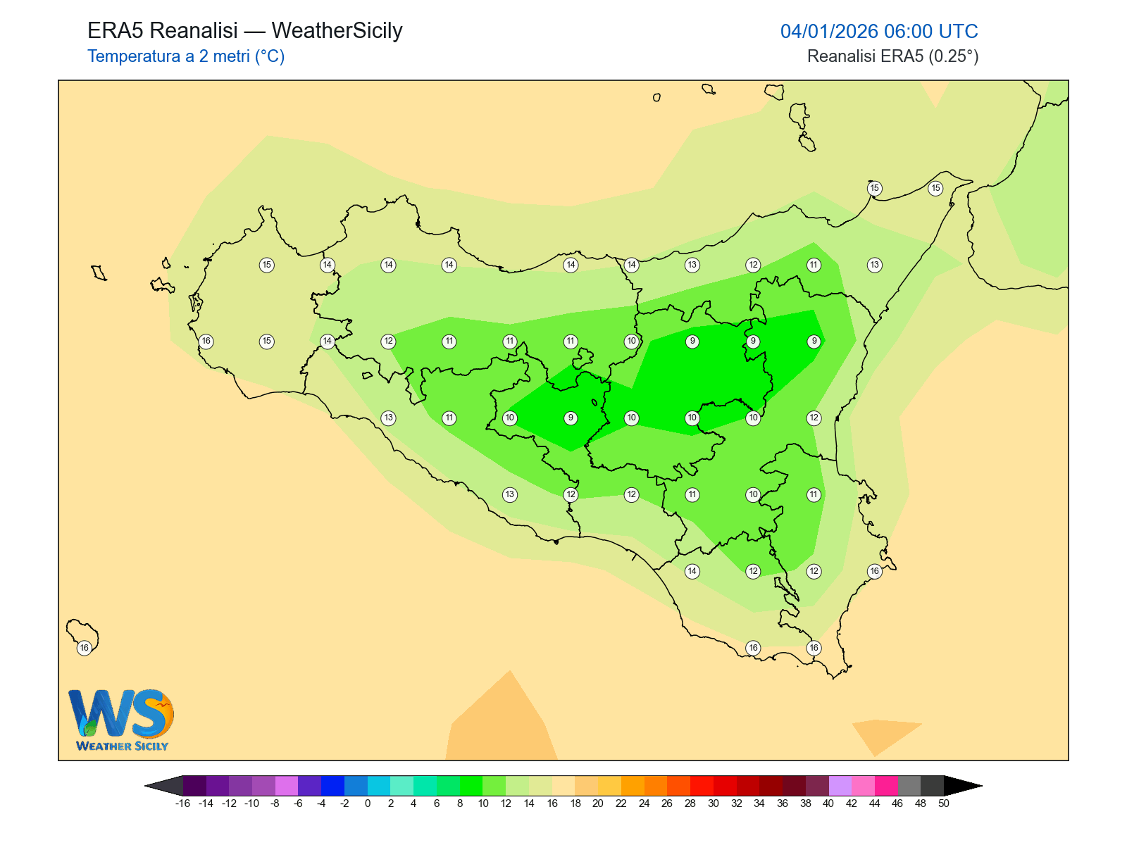 Temperatura a 2 metri · 2026010406