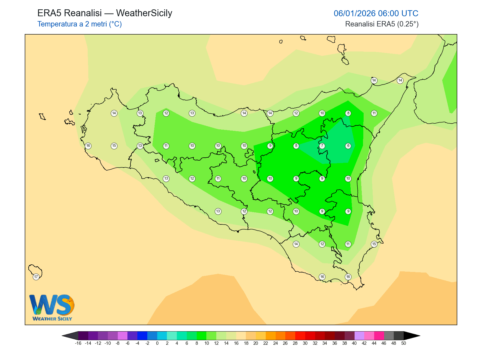 Temperatura a 2 metri · 2026010606