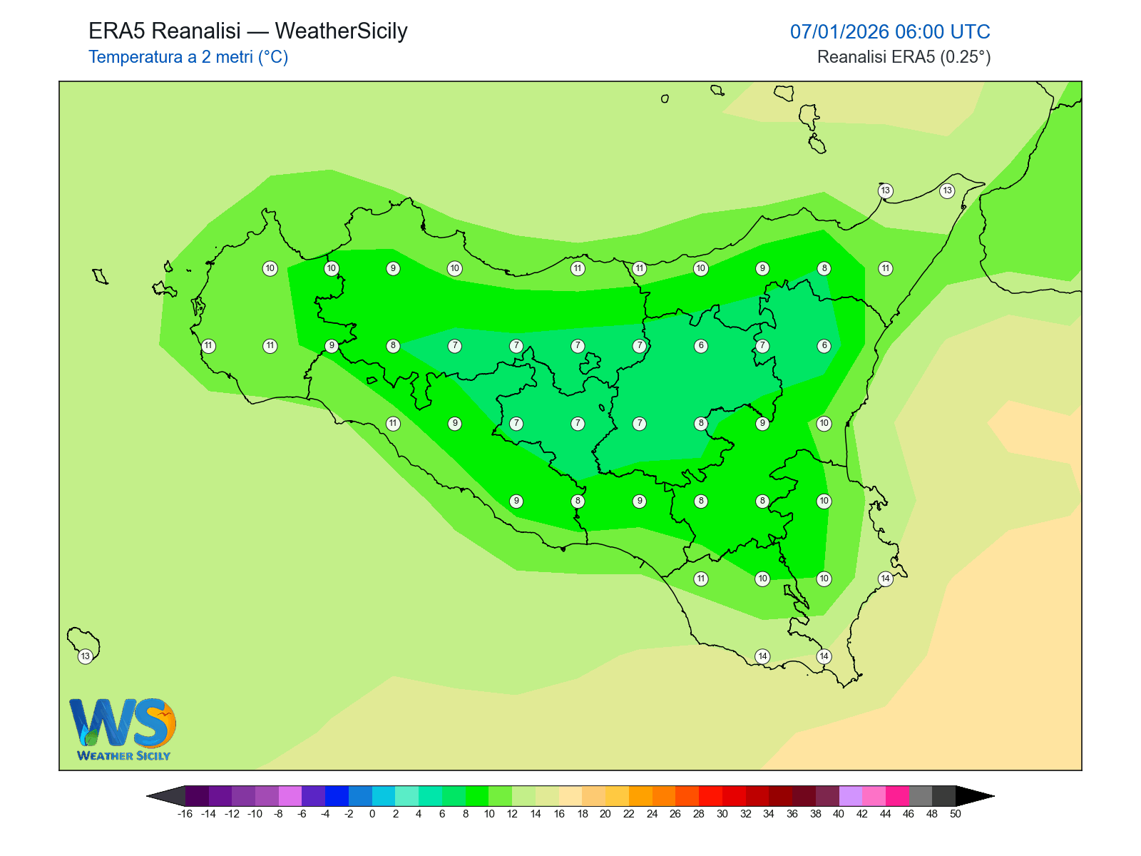 Temperatura a 2 metri · 2026010706