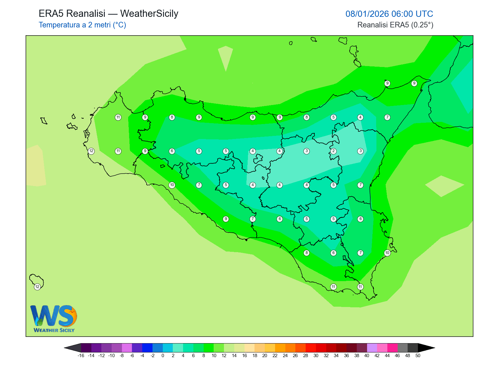 Temperatura a 2 metri · 2026010806