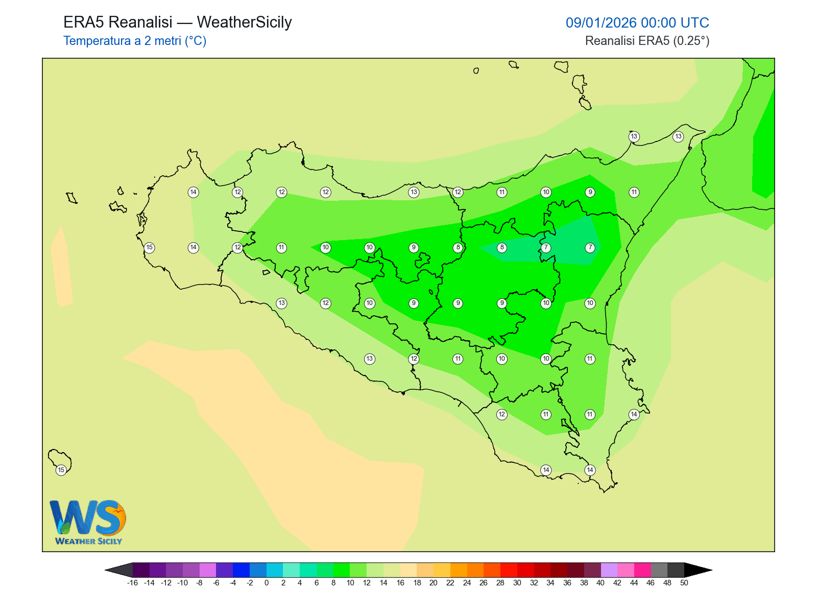 Temperatura a 2 metri · 2026010900