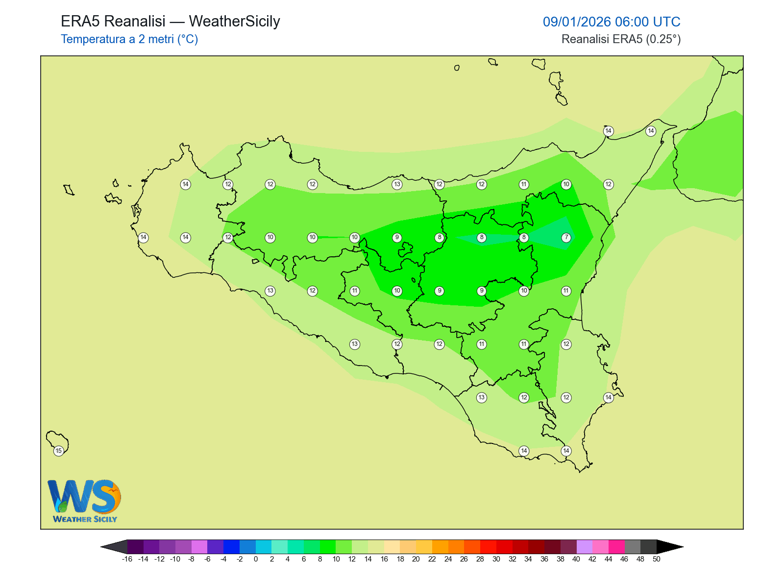 Temperatura a 2 metri · 2026010906