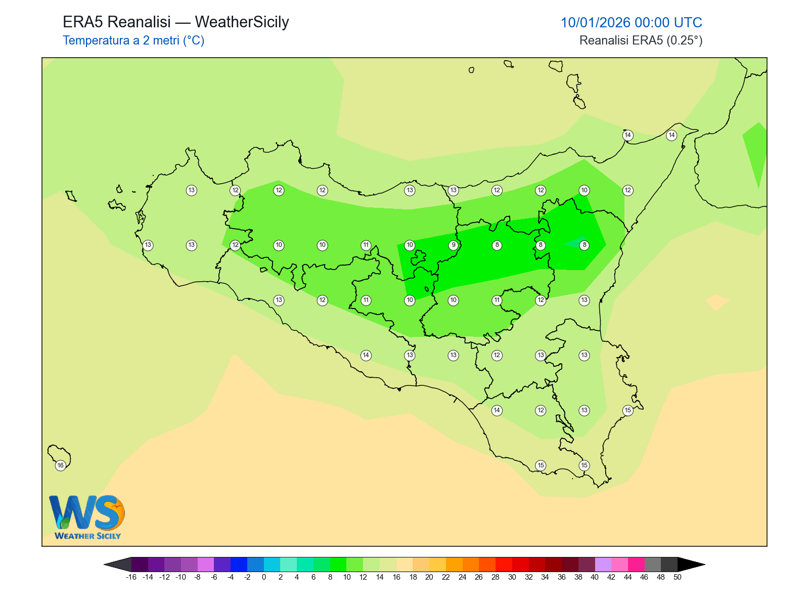 Temperatura a 2 metri · 2026011000