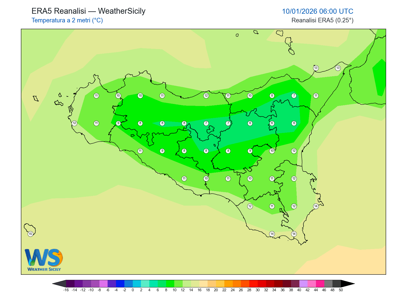 Temperatura a 2 metri · 2026011006