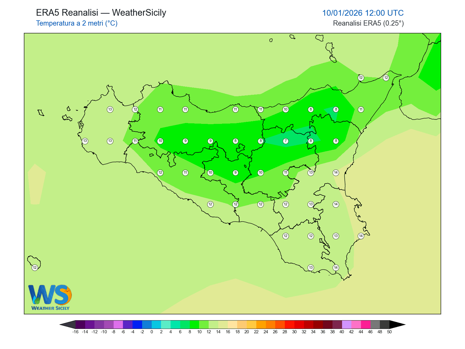 Temperatura a 2 metri · 2026011012