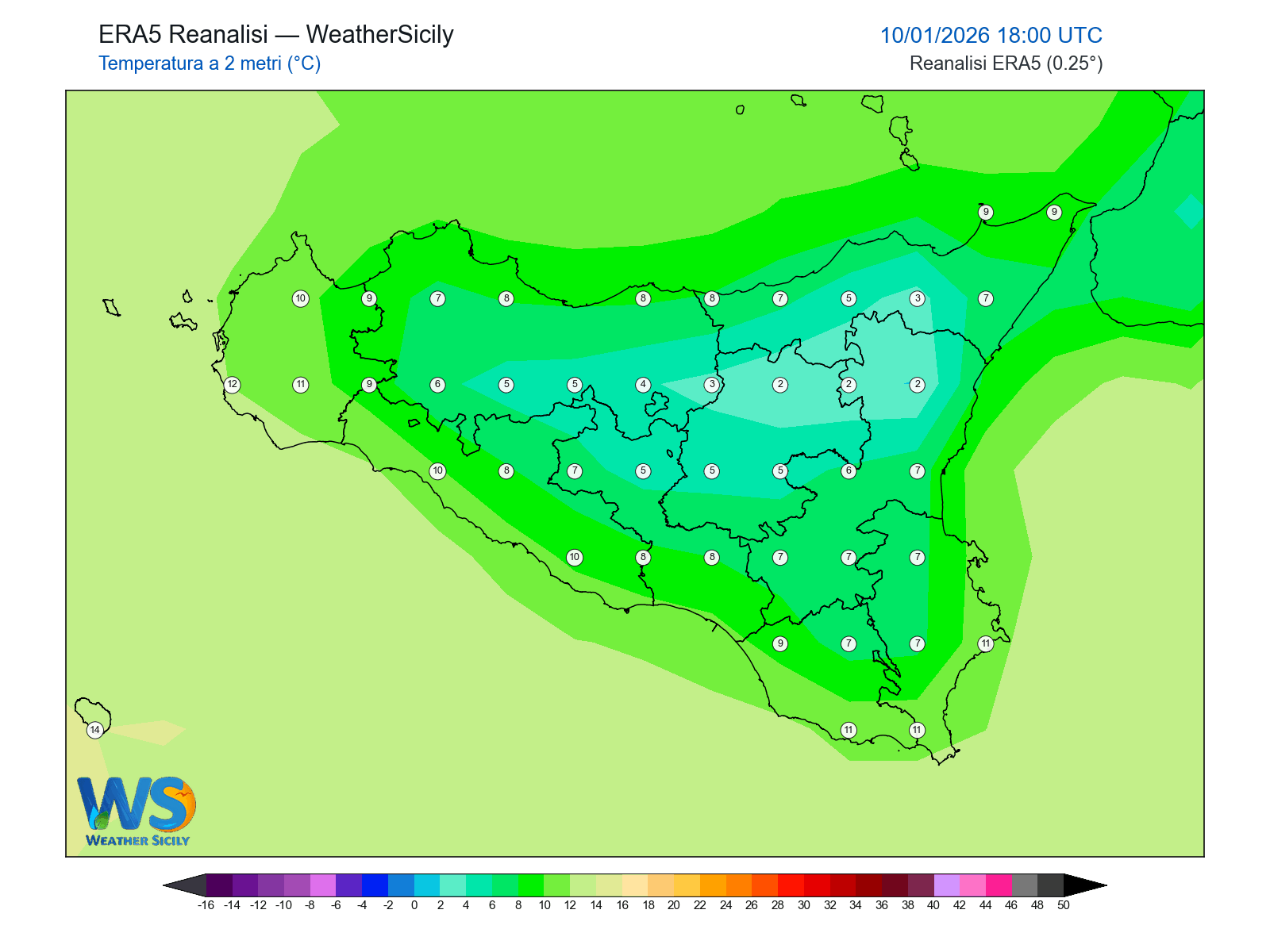 Temperatura a 2 metri · 2026011018