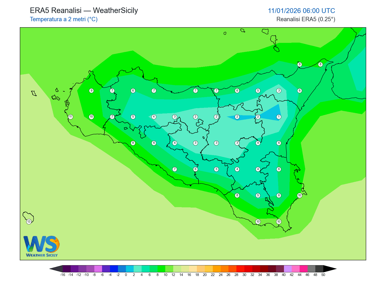 Temperatura a 2 metri · 2026011106