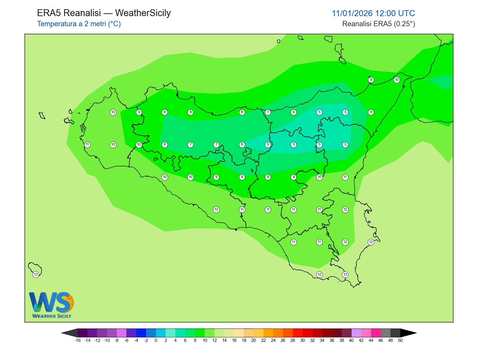 Temperatura a 2 metri · 2026011112