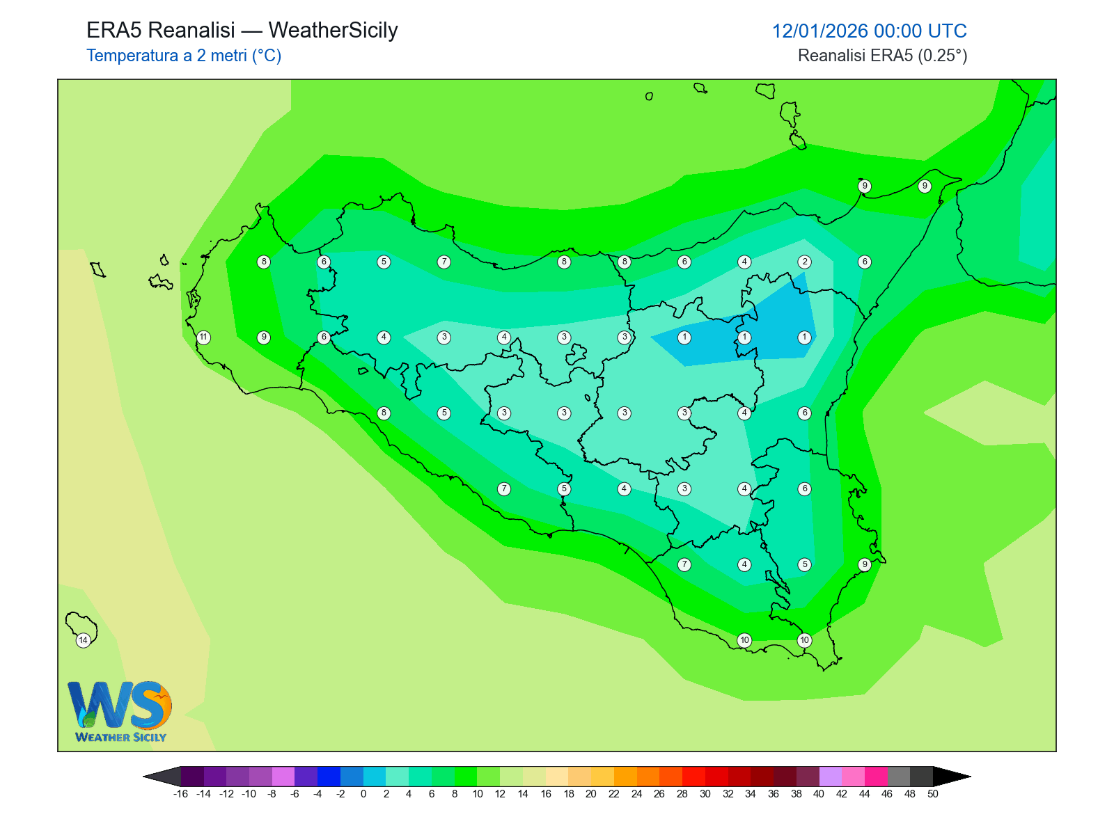 Temperatura a 2 metri · 2026011200