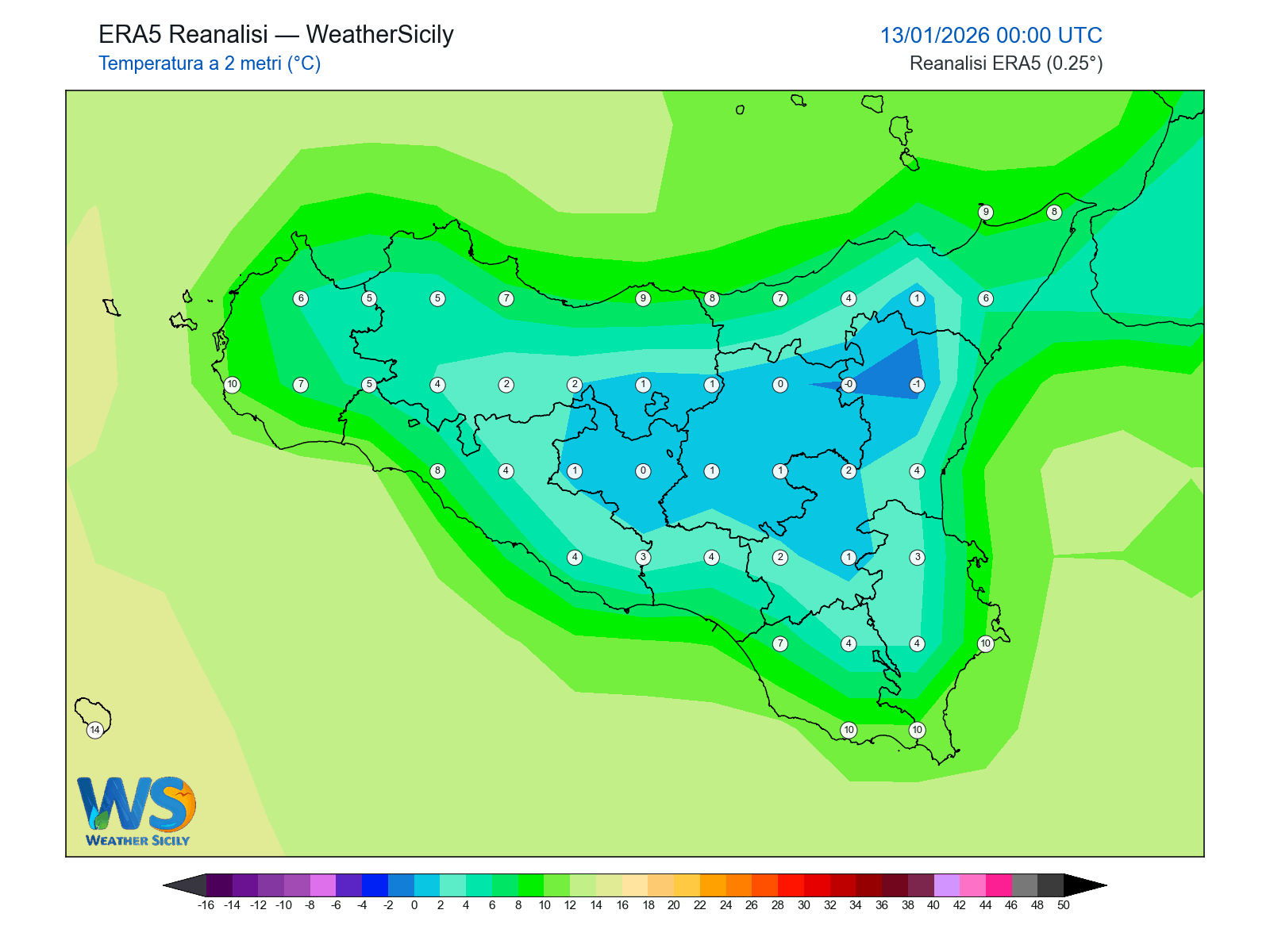 Temperatura a 2 metri · 2026011300