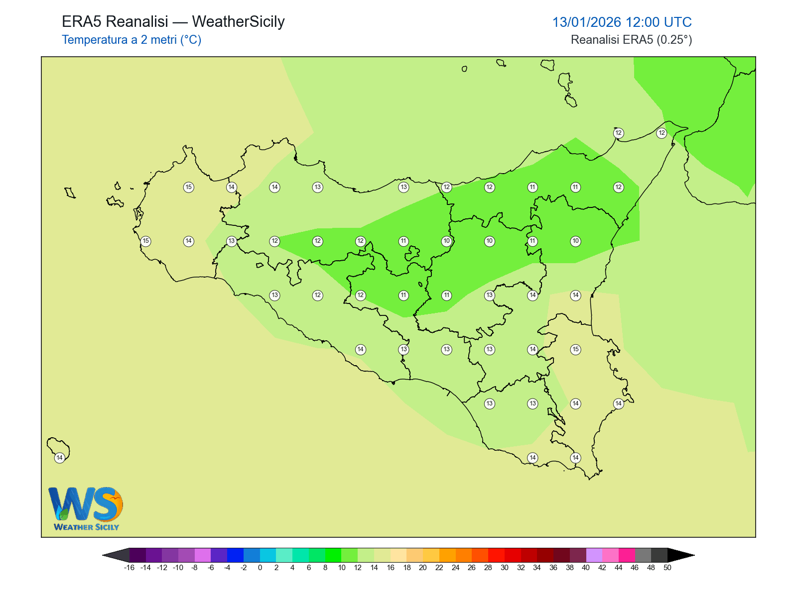 Temperatura a 2 metri · 2026011312