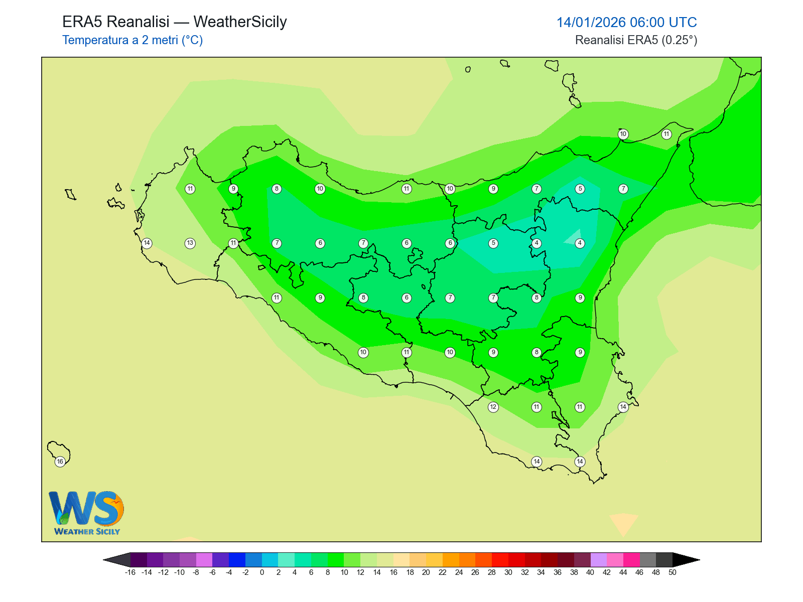 Temperatura a 2 metri · 2026011406