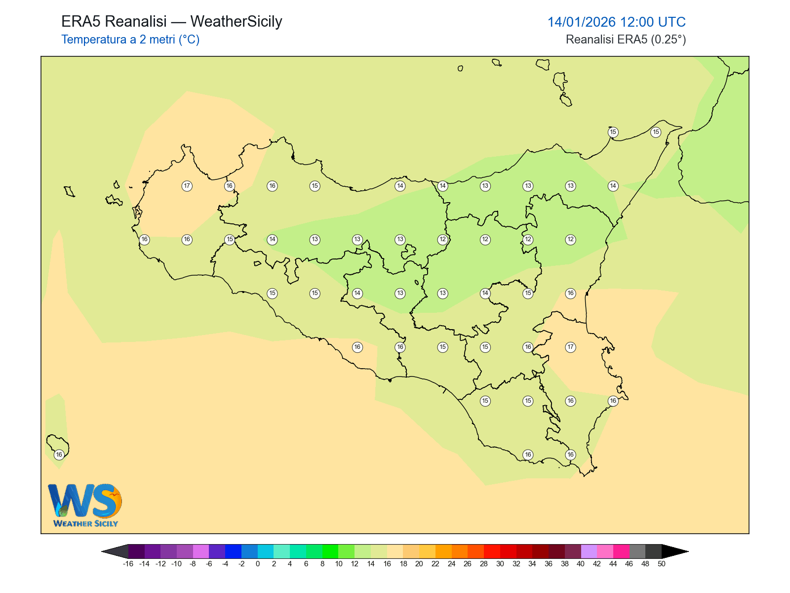 Temperatura a 2 metri · 2026011412