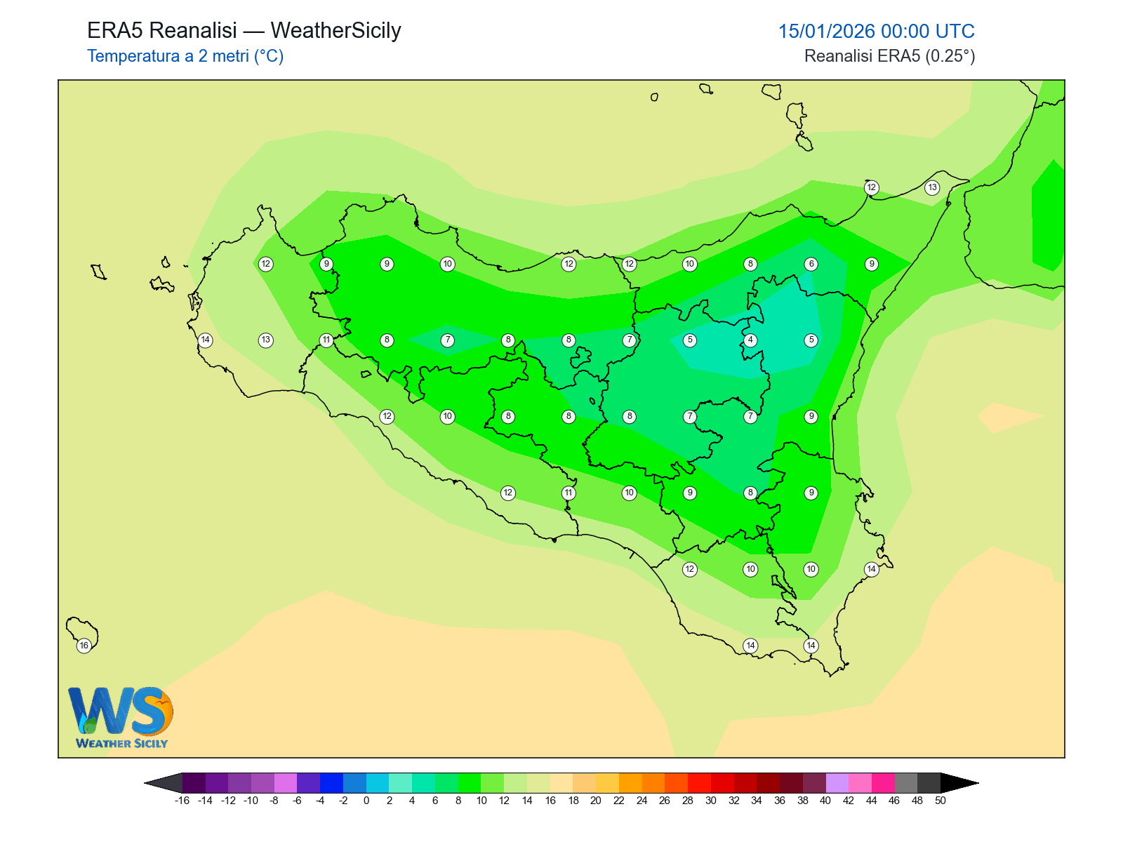 Temperatura a 2 metri · 2026011500