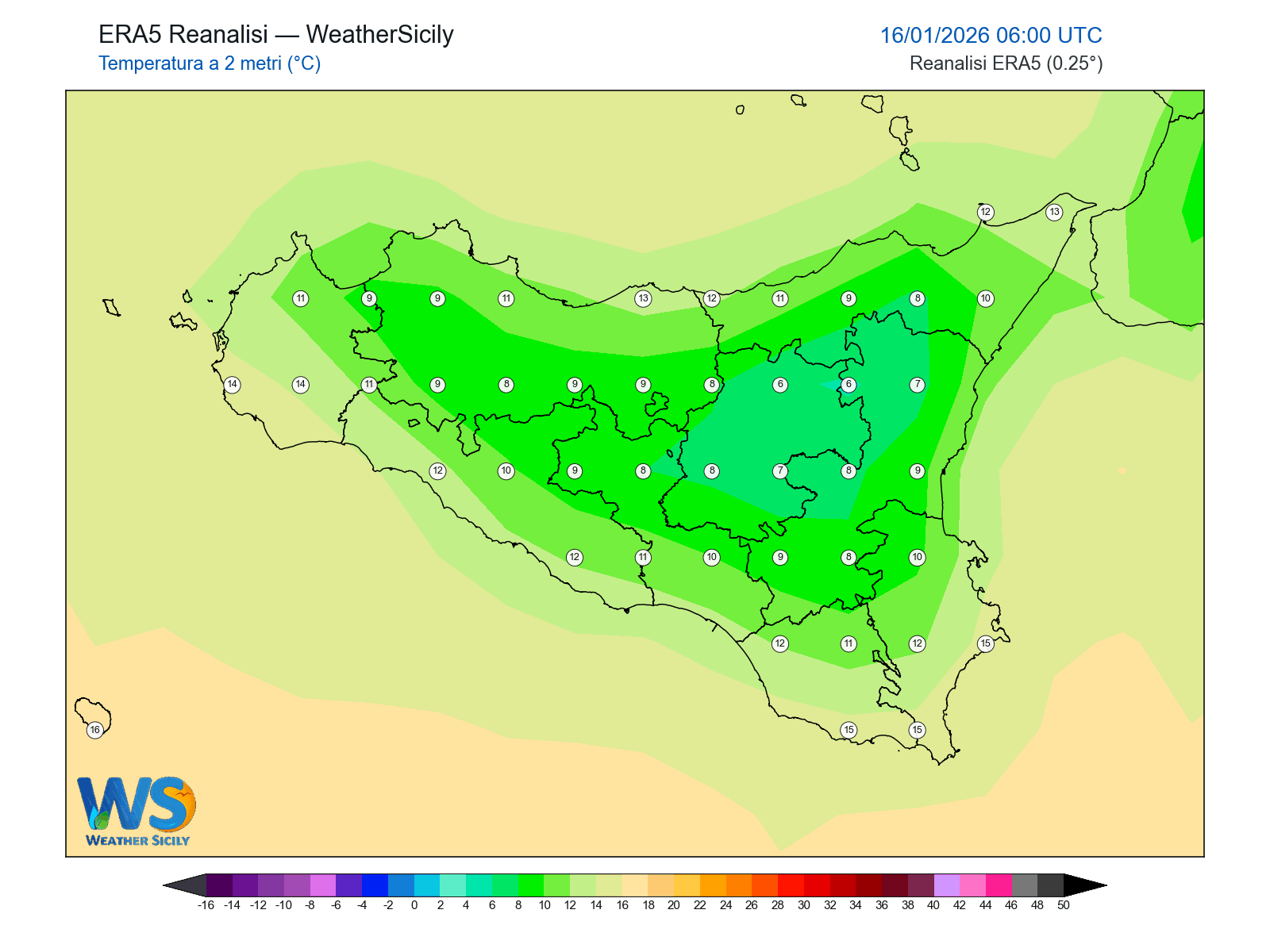Temperatura a 2 metri · 2026011606