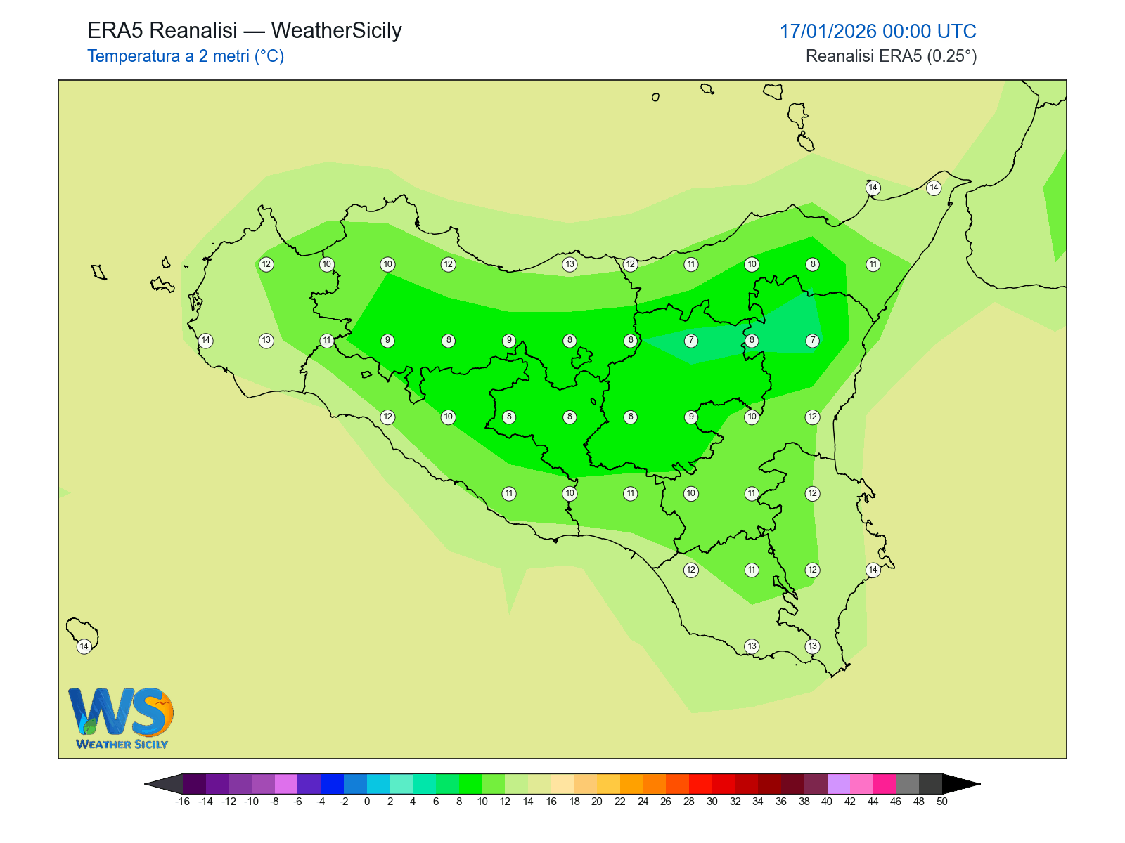 Temperatura a 2 metri · 2026011700