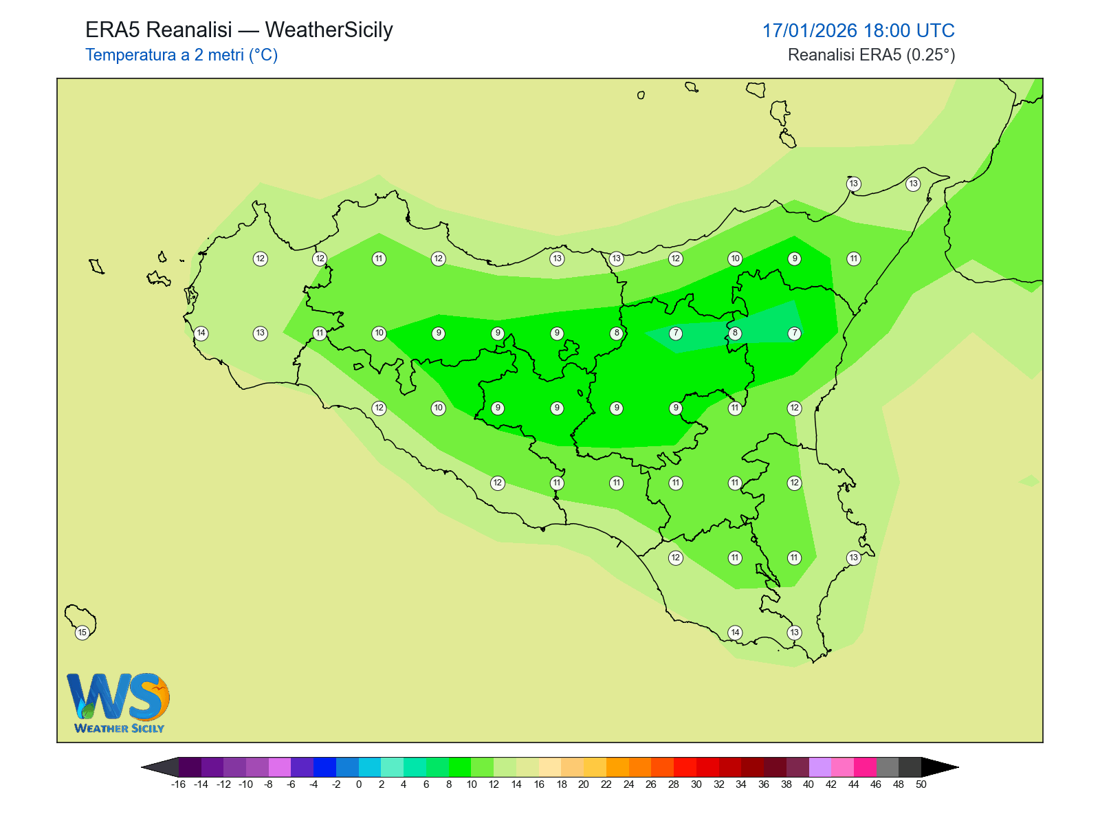Temperatura a 2 metri · 2026011718