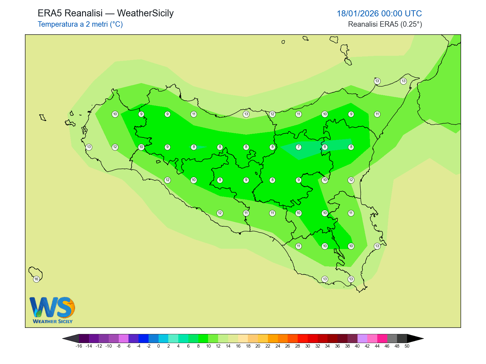 Temperatura a 2 metri · 2026011800
