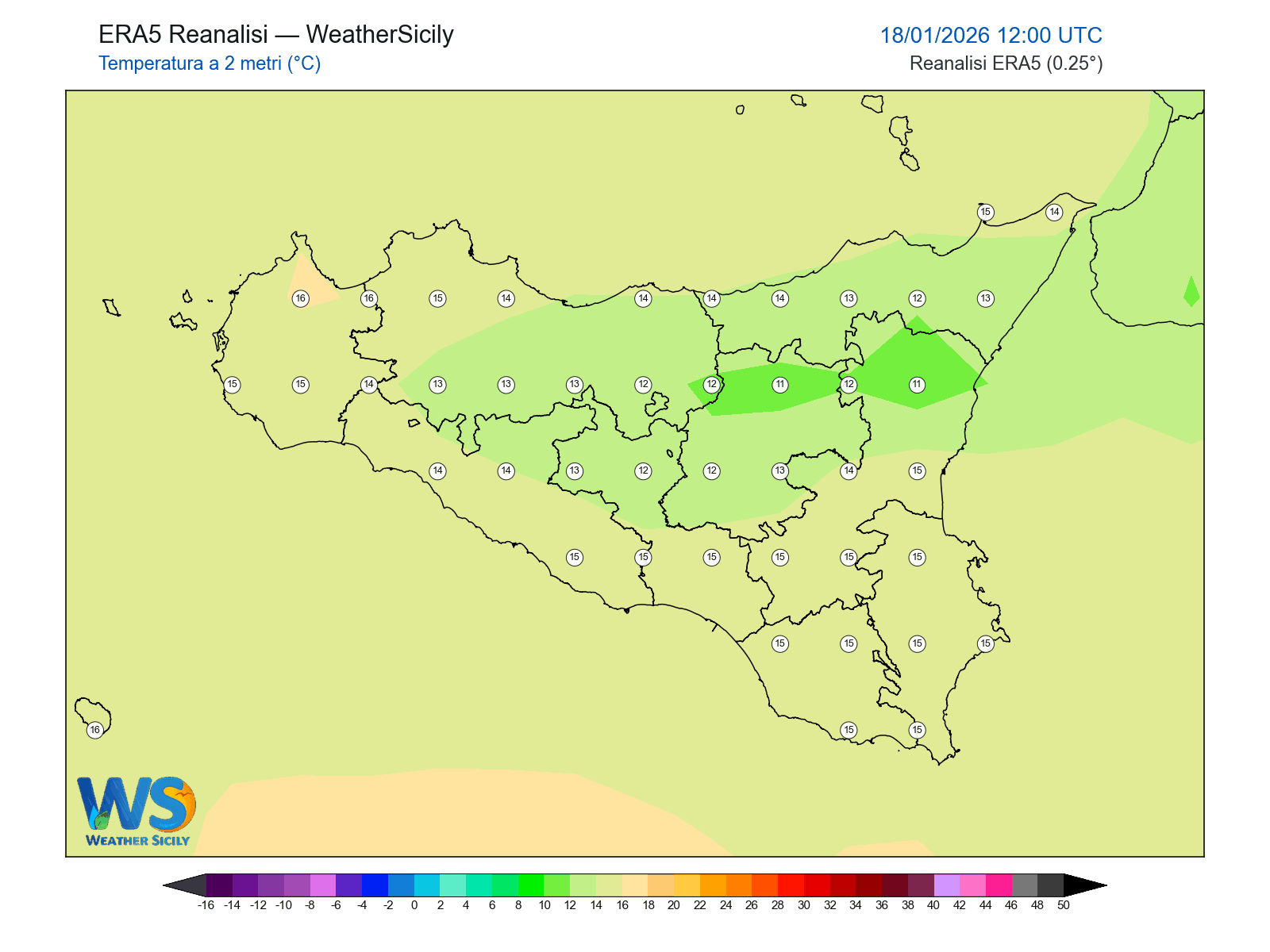 Temperatura a 2 metri · 2026011812