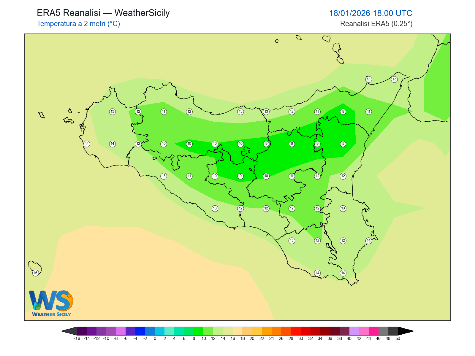 Temperatura a 2 metri · 2026011818
