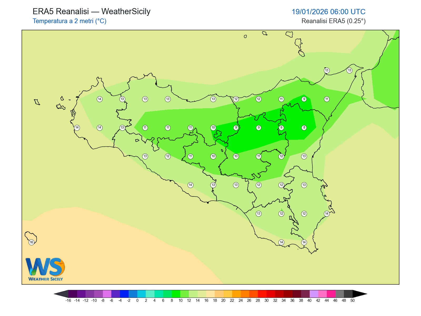 Temperatura a 2 metri · 2026011906
