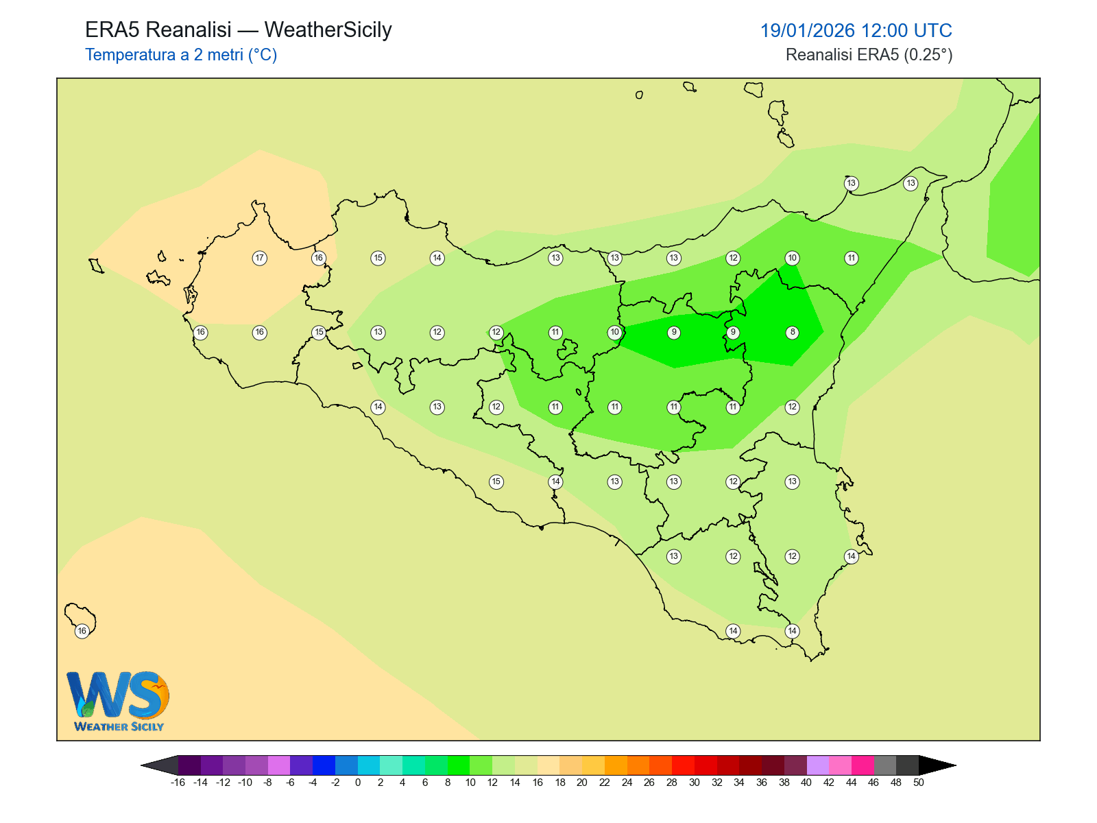 Temperatura a 2 metri · 2026011912