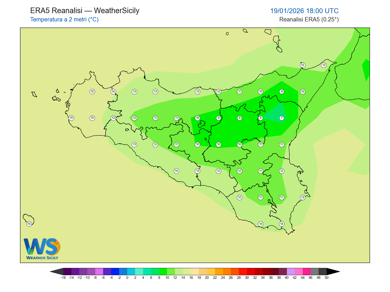 Temperatura a 2 metri · 2026011918