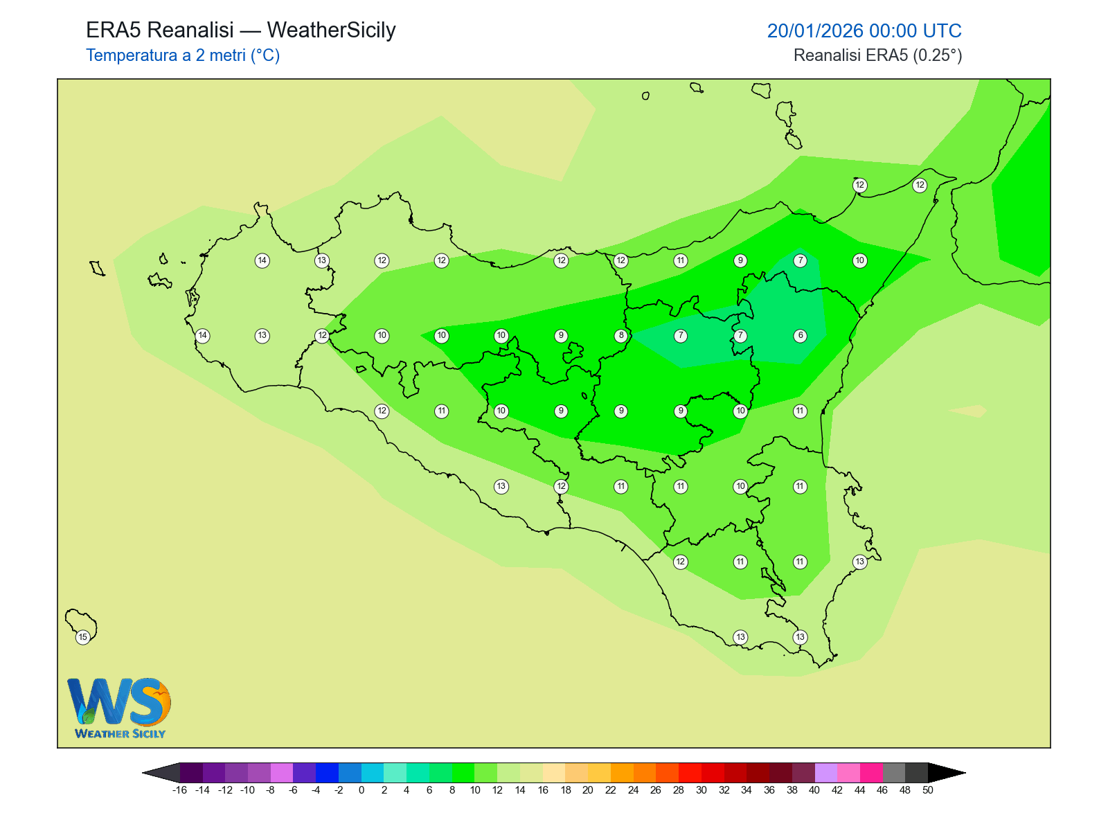 Temperatura a 2 metri · 2026012000