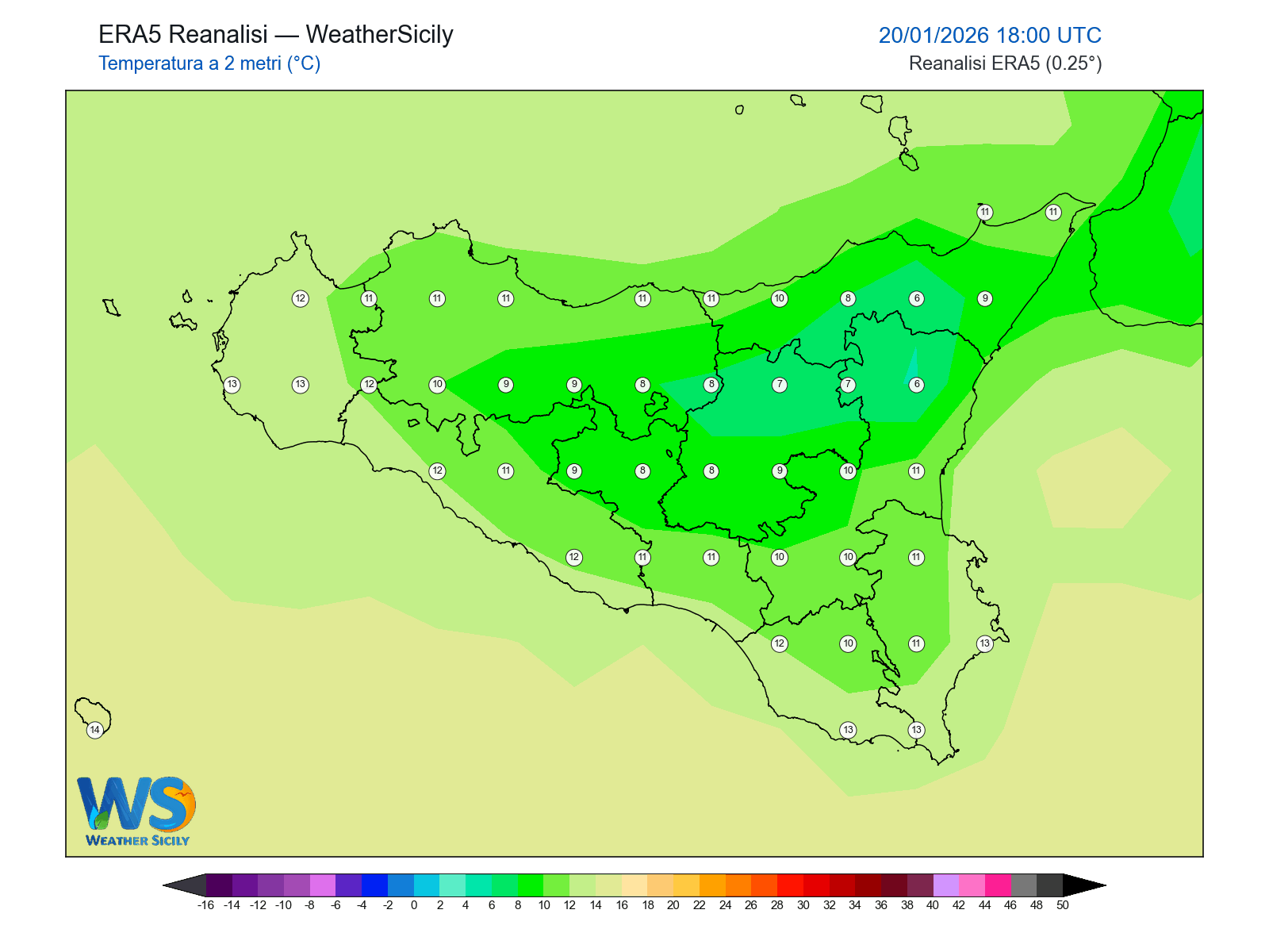 Temperatura a 2 metri · 2026012018