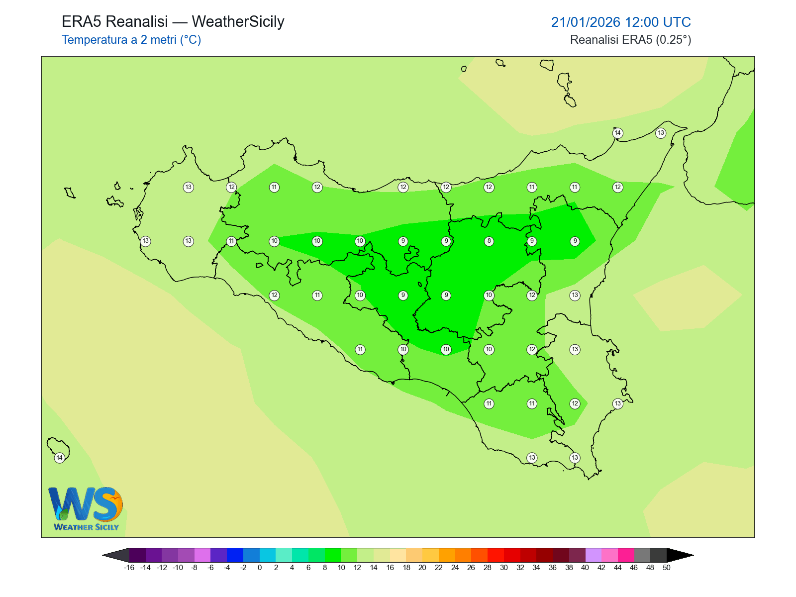 Temperatura a 2 metri · 2026012112