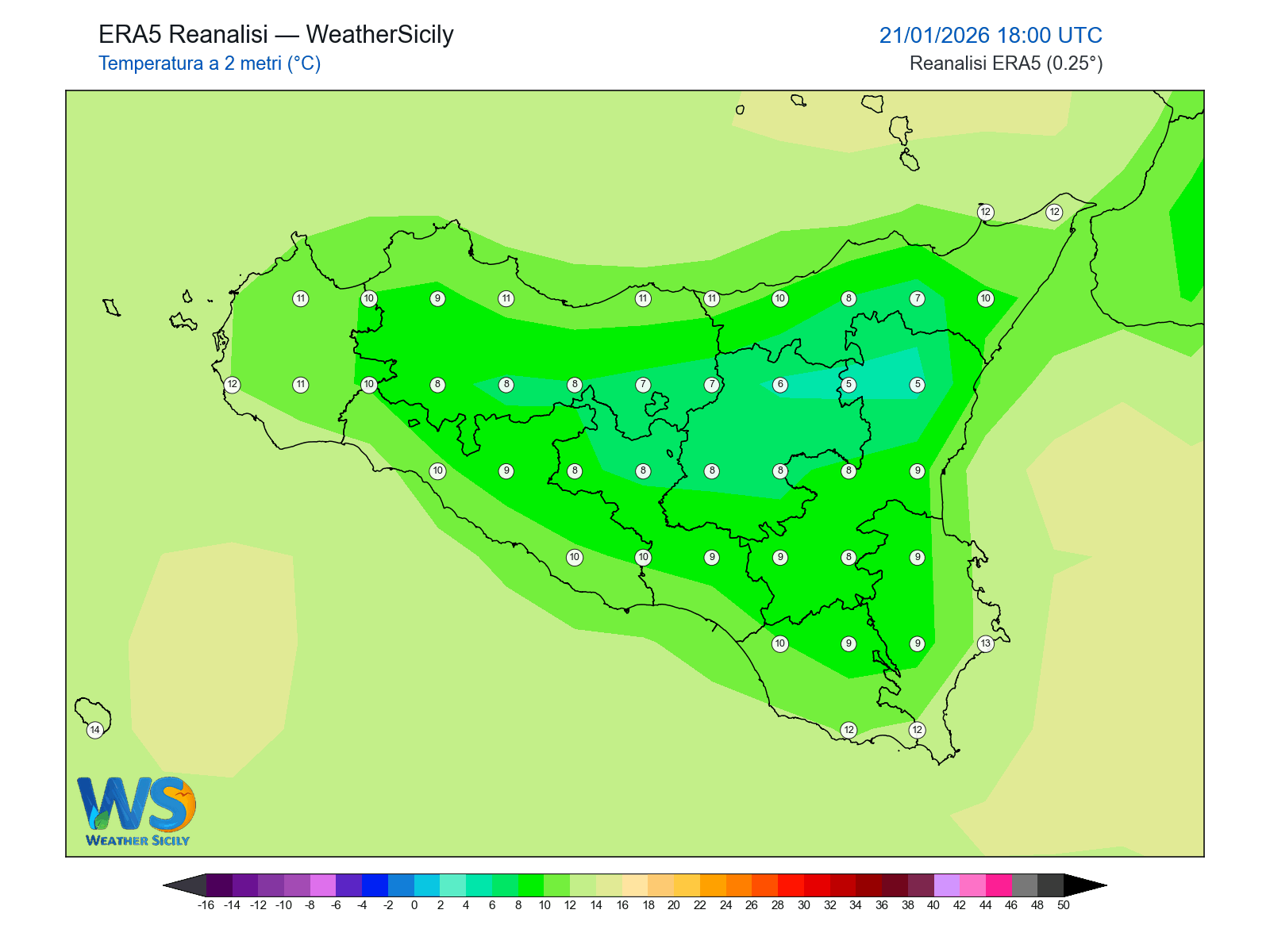 Temperatura a 2 metri · 2026012118