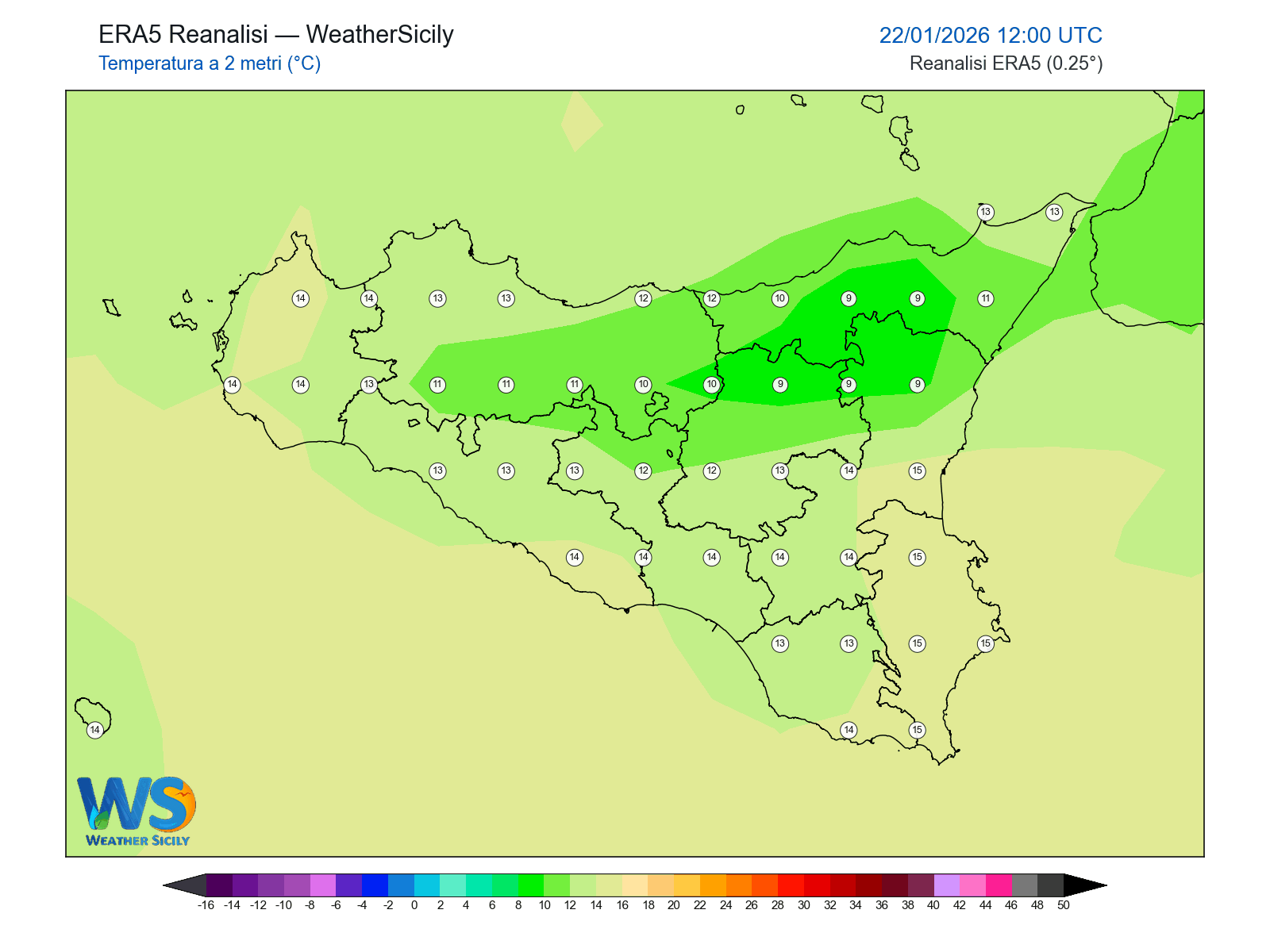 Temperatura a 2 metri · 2026012212