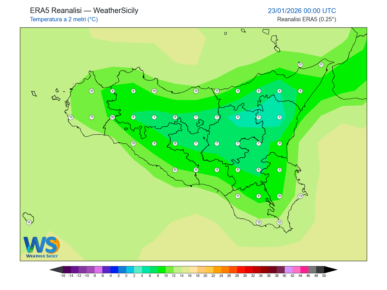 Temperatura a 2 metri · 2026012300
