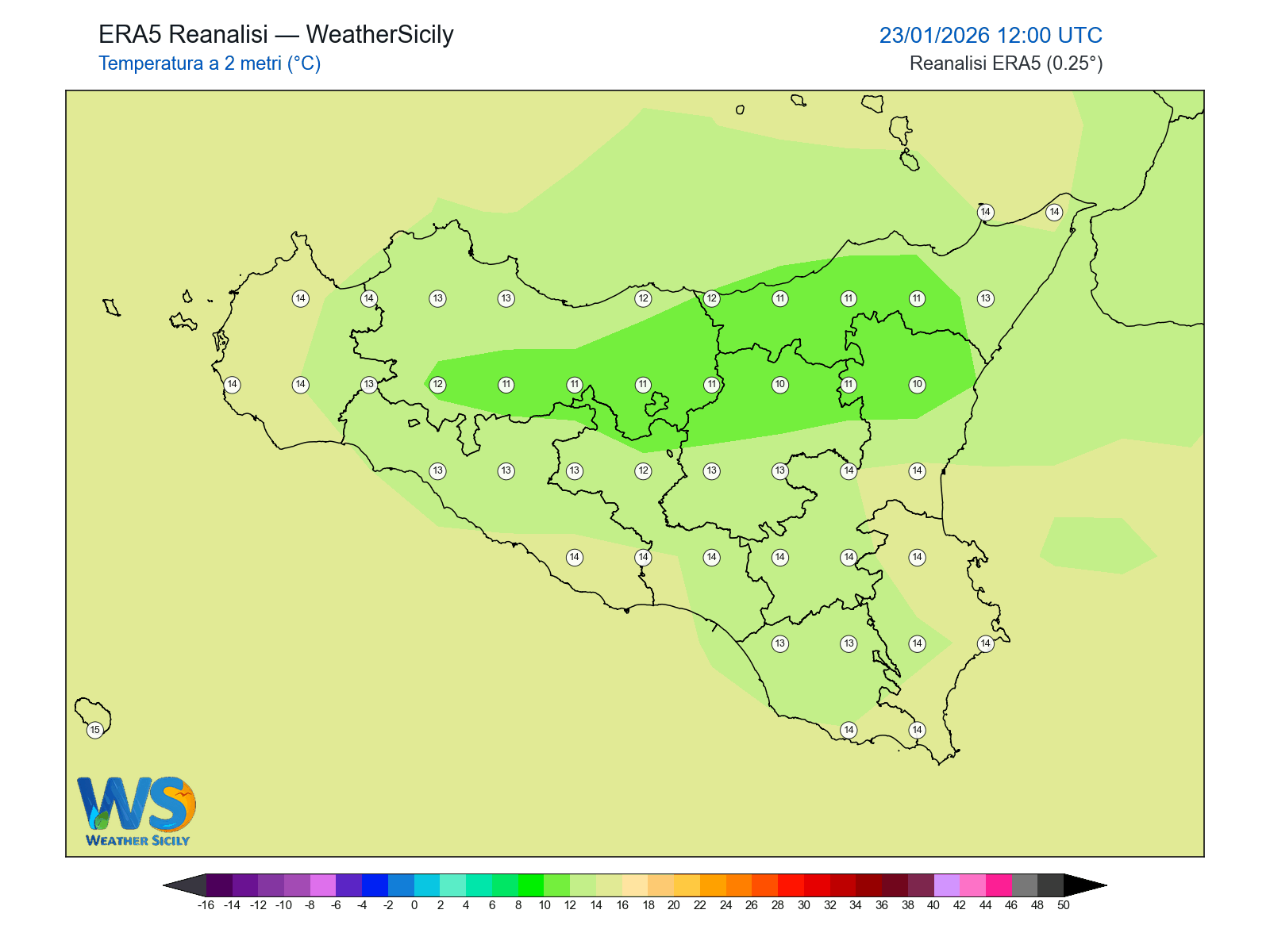 Temperatura a 2 metri · 2026012312