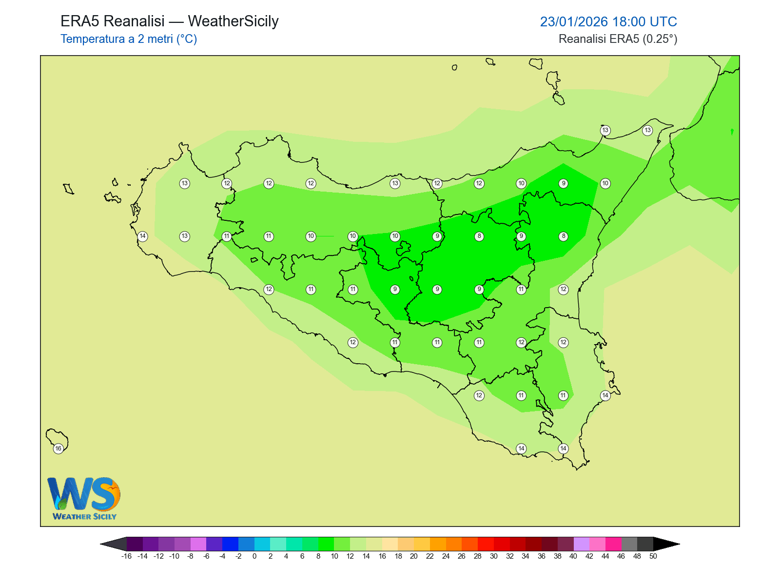 Temperatura a 2 metri · 2026012318