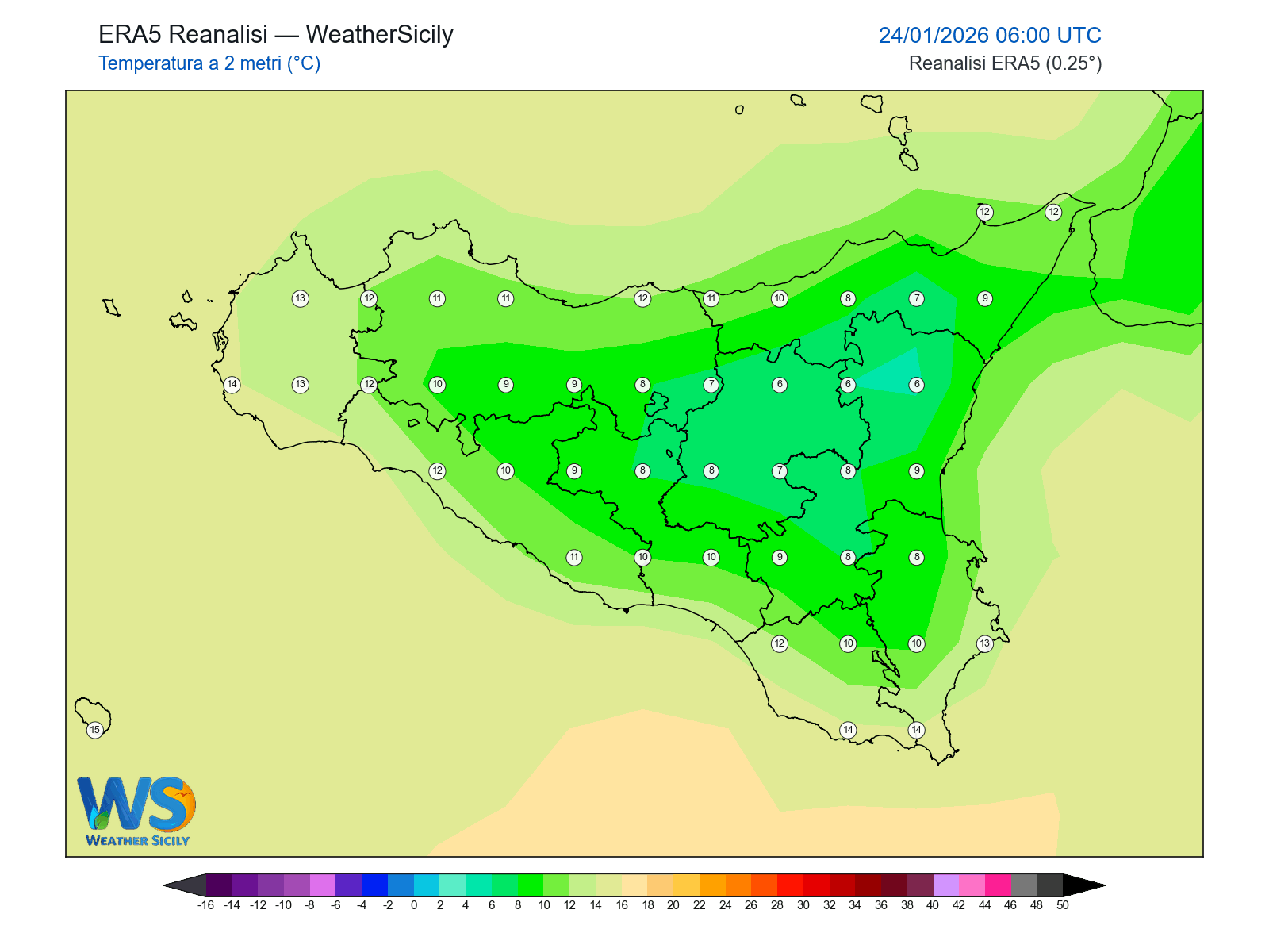 Temperatura a 2 metri · 2026012406