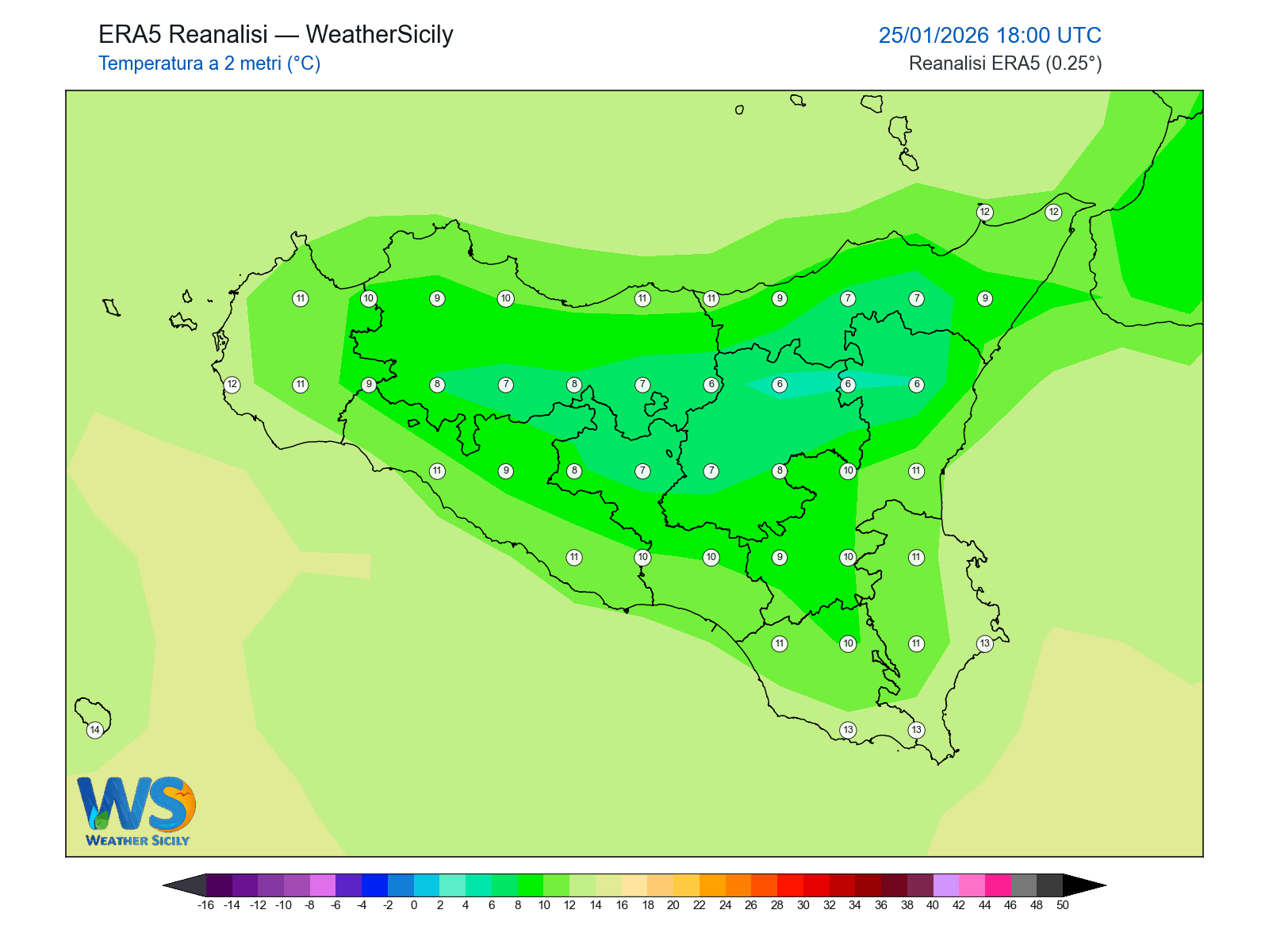 Temperatura a 2 metri · 2026012518