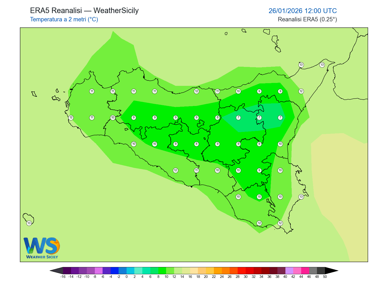 Temperatura a 2 metri · 2026012612