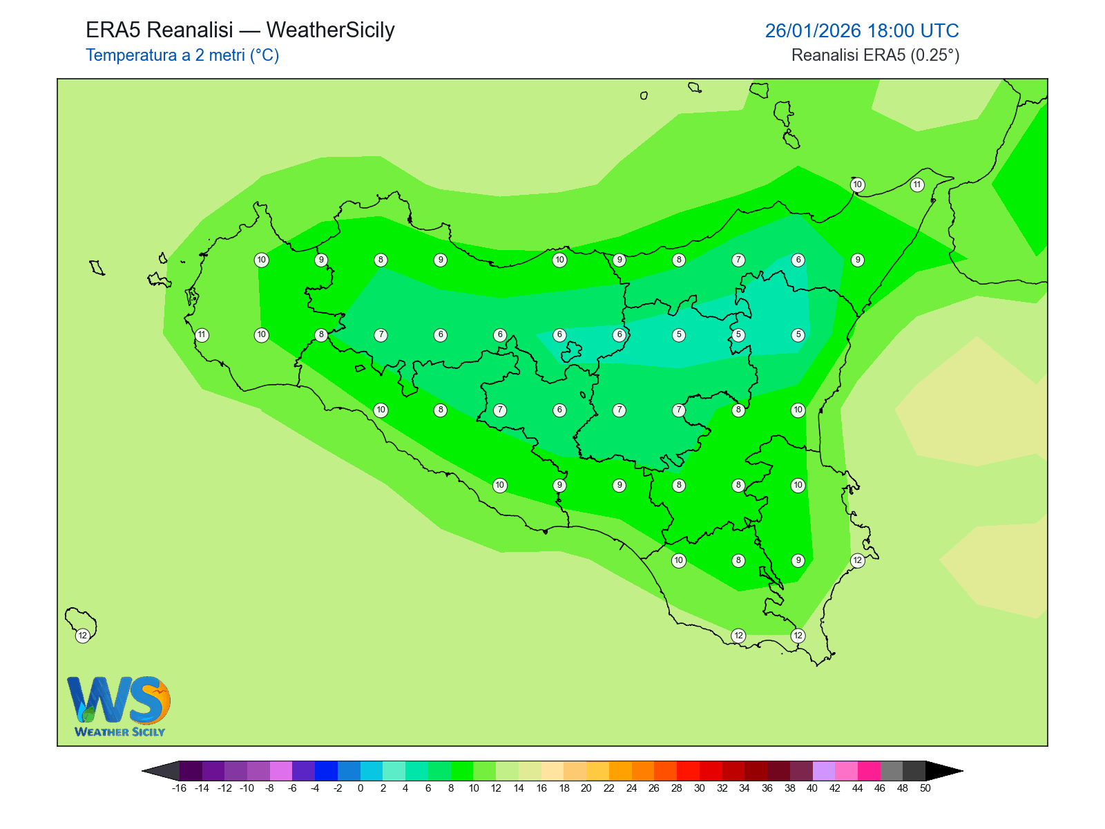 Temperatura a 2 metri · 2026012618