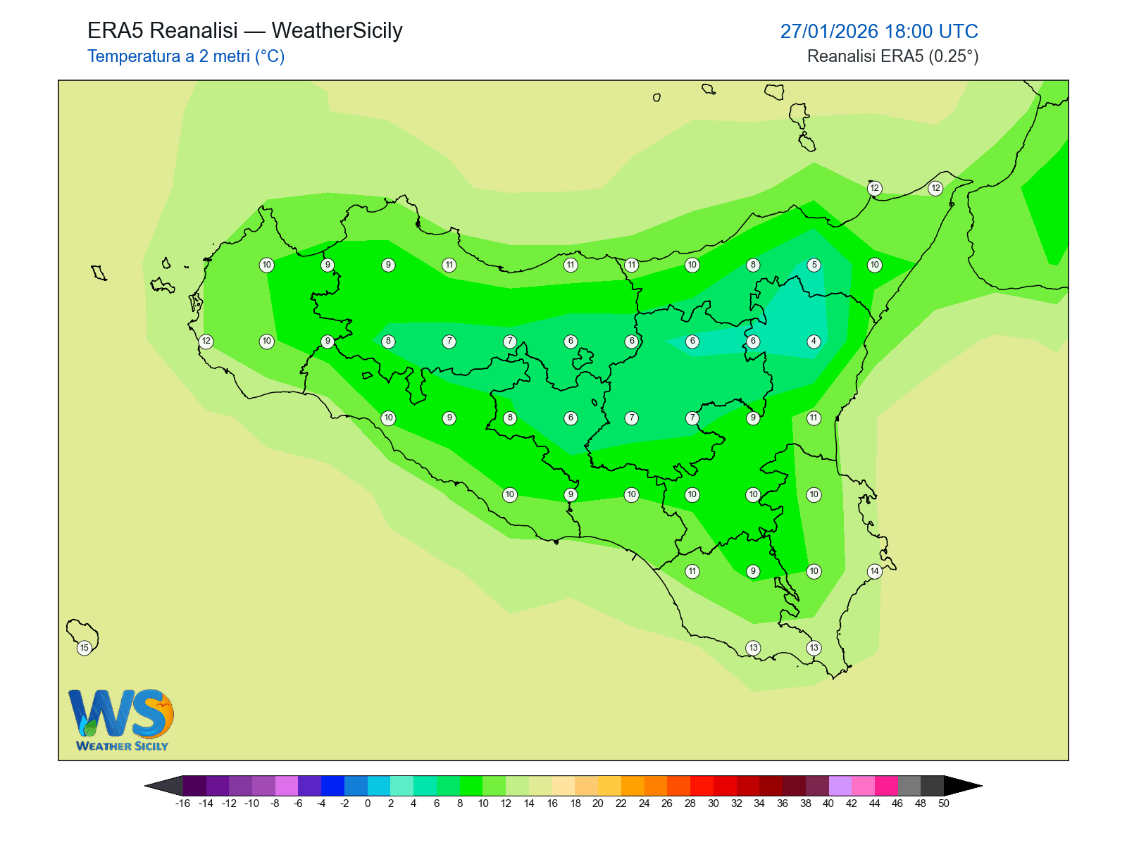 Temperatura a 2 metri · 2026012718