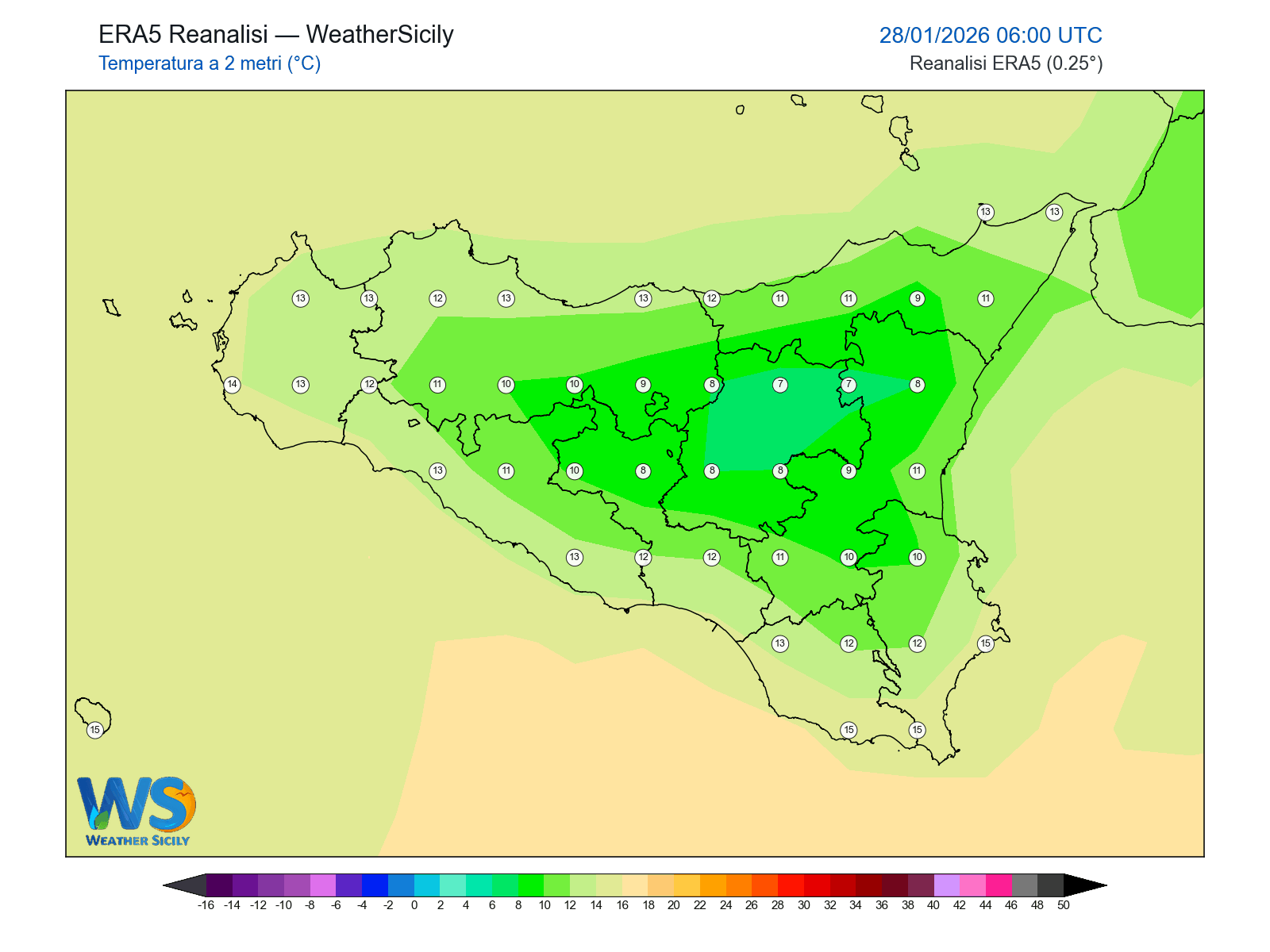 Temperatura a 2 metri · 2026012806