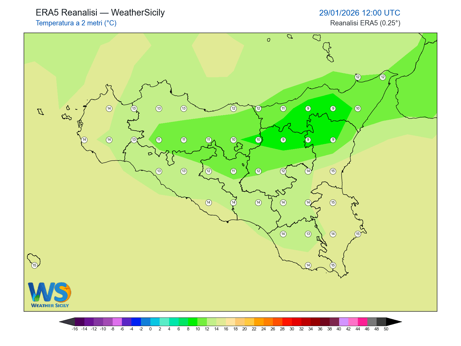 Temperatura a 2 metri · 2026012912